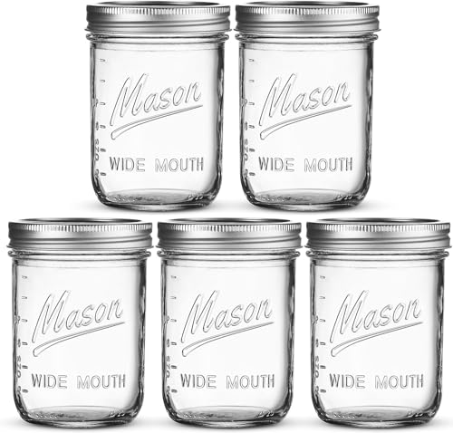 Ball Wide Mouth Mason Jars 16 oz [6 Pack] 