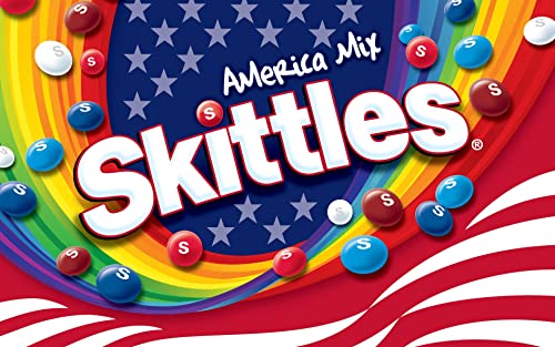 SKITTLES America Mix Red, White & Blue Patriotic Candy, 2-Ounce Full Size Bag (Pack of 24)