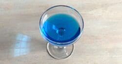 Blue curacao in cocktail glass