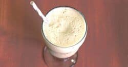 Butterscotch Mudslide Shake drink in parfait glass