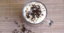 Cafe Nelson drink with whipped cream and chocolate sprinkles