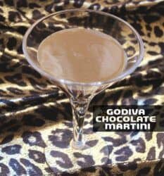 Godiva Chocolate Martini on leopard print fabric