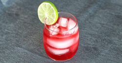 Vodka Cranberry drink on gray textured surface