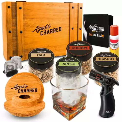 Aged & Charred Cocktail Smoker Kit with Torch & Wood Chips